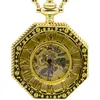 złoty zegarek kieszonkowy szkieletowy