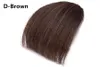 black/brown straight Front Neat Blunt Bangs Clip In One Piece Real Natural Hairpieces Synthetic Hair Extensions