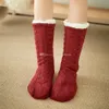 Vloer Sokken Home Slipper Dames Winter Warm Fuzzy Anti-Slip Lined Indoor Floor Slipper Sokken voor Kerstmis Gratis verzending