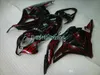 혼다 CBR 600RR 09 10 11 Red Flames 블랙 페어링 세트 CBR600RR 2009 2010 2011 xs06