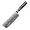 Couteaux 7 "pouces couteau de Chef Vg10 damas acier tranchant japonais couteau de cuisine professionnel Santoku couperet trancher parer les légumes cuisson