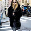 Winter Long Faux Fur Coats Women Fake Fur Thick Solid Outerwear Female Warm Hooded Jackets 2018 Hot Sale Coats Femme