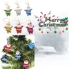 Mini Papai Noel boneca Glittering Sequins Pendant emulação realista Xmas Tree Plastic Hanging 6pcs Ornamento / lot