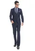 Two Piece Blue Business Party Men Suits notched Lapel Trim Fit Two Button Wedding Groom Tuxedos New (Jacket + Pants) HY6018