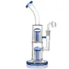 3種類のブルーパークツリーガラスオイルリグRecyler Water Bongs Bent Neck Glass Water Pipes Smoking Ghohah 14.4mm Banger