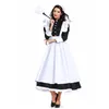 Kobiety Highkeeper Costume Maid Servant Dress Chef Czarny / Biały Sukienka Kawiarnia Mundur Anime Halloween Cosplay Outfit Plus Size