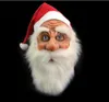 Merry Christmas Santa Claus Latex Mask Outdoor Ornamen Cute Santa Claus Costume Masquerade Wig Beard Dress up Xmas Party GB1551