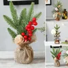 Mini -kunstmatige planten kerstboomtafel Decor Festival Party ornamenten1