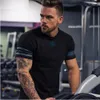 New Design Men Breathable T-Shirt With Letters Homme T shirt For Male Fitness Summer Gyms Tight Top With M-XXL314f