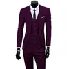 JacketPantVest Luxury Men Wedding Suit Uomo 3 pezzi Blazer Slim Fit Abiti per uomo Costume Business Formal Party Vest Set