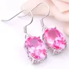 Luckyshine 3PCS /セットクラシックジュエリーピンクKUNZITE GEMS 925スターリングシルバーネックレスアメリカイスラエルエンゲージメントウェディングジュエリーセットリングペンダント