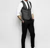 New Dark Grey Double Breasted Vest Suit Herringbone Mens Vests Striped Slim Fit Waistcoat British Vintage Blazer Sleeveless Jacket