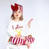 Kids designer clothes girls christmas Outfits Moose Floral Printing Kids Clothing White Long Sleeve Romper legging Headband Sets BY1444