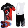 Scott Team Cycling Kortärmad Jersey Bib Shorts Sets Partihandel 9D Gel Pad Top Märke Kvalitet Bike Sportwear U82107