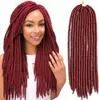 6 pacotes cabeça cheia dreadlock vinho vermelho extensões de cabelo sintético crochet tranças suaves faux fechaduras trança sintética dreadlock express frete