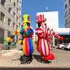 Volwassen Draagbare Opblaasbare Clownpop 3.5m Kleurrijke Blow Up Clown Suits Walking Performance Kostuum voor Circus City Parade Show