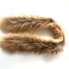 75 centímetros New Big Raccoon Fur com capuz colar para Parkas Lady Raccoon real Fur cachecóis com capuz Big Size Fur Genuine Neck Warmer Para Mulheres