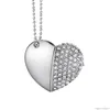 Design Real Capacity Crystal Heart USB 20 Flash Drive Memory Stick 16GB64GB Pendrive with Necklace6753886