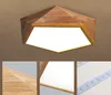 Nouveau Design plafond moderne à LEDs lumières avec cadre en bois carré lampara De Techo lampes De Style japonais pour chambre LLFA8951209