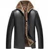 Mäns Jackor Vinter Mens Fashion Casual Middle Aged Läder Jacket Plush Tjocken Lokomotiv Stor Storlek