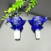 Kleurvleugel glazen bubbelkop omzetter 14 mm groothandel bongs oliebrander pijpen waterleidingen rigs roken