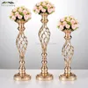 Creative hollow gold/ silver metal candle holder wedding table centerpiece flower vase rack home and hotel road lead decoration