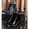 2019 Fashion Women Shoes Fashion British Boots Round Toe Martin Boots Buckle Buckle Strap stunky Heel Round Toes Toes Rhinestone Brand Onkle B290i