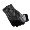 Fashion- Men Gloves Thermal Sports Leather Gloves 2018 Full Finger Outdoor Bicycle Solid Leather Men Mitten