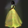 Светодиодное свет Вечернее свадебное платье светится в темном светящемся волокно -оптическом свадебном платье256K
