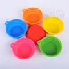 Silicone Dog Bowl Candy Kolor Składany Składany Podróże Outdoor Portable Puppy Dogs Food Container Feeder Dish Miska do przechowywania 5120