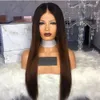 Ombre renda frontal Human Human Wigs com cabelos para bebês Remy Hair ombre ombre reto PRE PRECUDENTE BLEAKED NOTS4717532