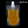 50pcs Lot 10x18 cm 300ml Clear Ploy Plastic Jelly Liquid Soybean Milk Package Spout Bag Transparent Drinking Juice Wine Empty Spouting Pouch