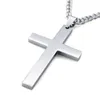 Collier pendentif homme Hip Hop or argent croix pendentif bijoux collier homme en acier inoxydable avec chaînes glacées bijoux en acier inoxydable