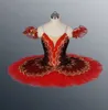 Tutù di balletto classico del cigno nero Costume da balletto per adulti Tutu professionale rosso Tutù nero Performance di danza