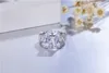 Luxury 925 SILVER PAVE 빛나는 커팅 FULL SQUARE 시뮬레이션 된 다이아몬드 CZ ETERNITY BAND ENGAGEMENT WEDDING 돌 반지 사이즈 5-10