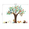 forest animals monkey play under flower tree wall sticker for kids baby nursery children room decorations decor home decal