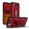 Tasca per carte Custodia per cellulare con cavalletto in metallo Slot per scheda Doppia armatura per iPhone XR XS Max 6s 7 8 Plus iPhone 11 Pro Max