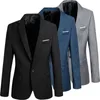 2022 Män Slim Fit Office Blazer Jacket Fashion Solid Herr Suit Wedding Coat Casual Business Man