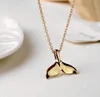 Lovely Whale Tail Fish Nautical Charm Necklace for Women Girls Animal Fashion Necklaces 2 Colors Mermaid Tails Jewelry229P