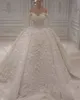 Charmante robe de bal robes de mariée hors épaule perlée 3d dentelle robes de mariée grande taille dubaï arabe luxe robe de mariée formelle