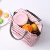 5 Stile geometrisch bedruckte Oxford-Lunch-Tasche, tragbar, isoliert, thermische Lebensmittel-Picknick-Mittagessen-Taschen, Streifen-Kühlbox, Lunchbox SN1855