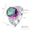 YHAMNI Solide 925 Sterling Silber Schmuck Phantasie Farbe Zirkonia Ring Mode Hochzeit Verlobung Ringe Für Frauen LRA0171