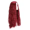 Mulheres peruca marrom escuro longo Calor encaracolado resistente perucas de cabelo sintético completa 26inch para uso diário e Cosplay