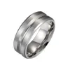 Edelstahl Groove Matte Ring einfache Designer Ringe Band Damen Ringe Herren Ring Modedesigner Schmuck