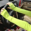 Moda-2018 Nuevo Llega Mujeres Sólido Elástico Manga Larga Guantes Sin Dedos Protector Solar Mezcla de Cachemira Calentadores de Brazo Manga