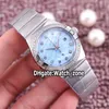 Новое Созвездие 123.15.27.20.57.001 синий циферблат NH05 Автоматические женские часы Алмазный диск из нержавеющей стали браслет Lady Luxury Watches