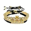 HOT luxury designer jewelry mens bracelets hip hop bracelet with crown ball high quality retro pouplar fashion punk beads bracelets