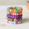 8 color Gradient Telephone Wire hairband Gradient colorful Ponytail Holder Elastic Phone Cord Line hair tie hair accessories ZJJ184147816