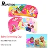 1 Pcs Flexible Colorful Printed Kids Swimming Cap Waterproof Bathing Stretch Fabric Hat Protect Ears Children Color Random C1904033152957