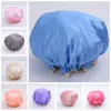 Double Layer Duche Cap Waterproof Resuable sólido elástico Bath Cap engrossar o cabelo Caps Anti-fume Hat Adulto composição do cabelo Capa DBC VT1676